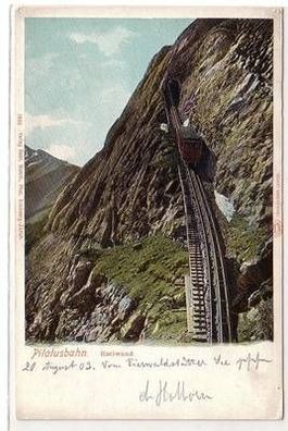 55171 Ak Pilatusbahn Eselwand mit Bergbahn um 1900