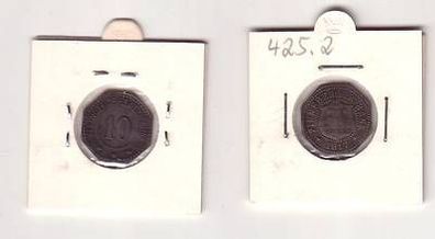 10 Pfennig Zink Münze Notgeld Bank Pinneberg 1917