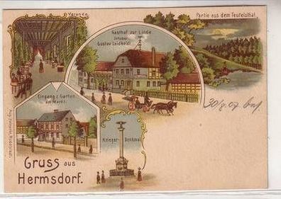 15888 Ak Lithographie Gruss aus Hermsdorf 1907
