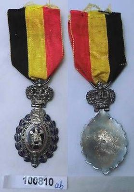 alter Orden Belgien Dekoration für Arbeitsverdienste Krone Silber mit Band