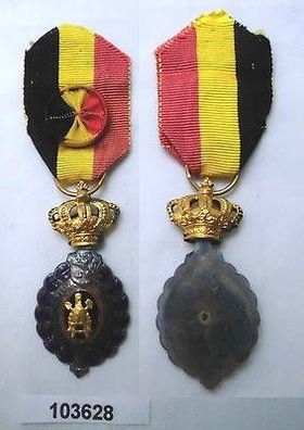 alter Orden Belgien Dekoration für Arbeitsverdienste Krone Gold mit Band 103628