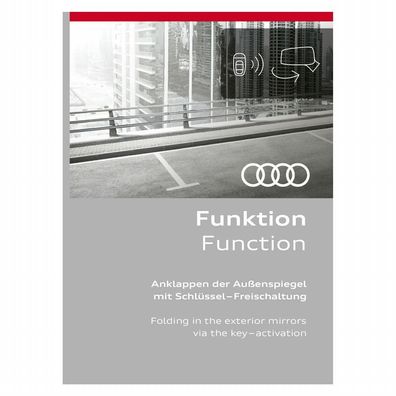 Audi Original Freischaltung Spiegel Anklappfunktion durch Funkschlüssel A1 S1 Q3