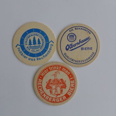 3 Bierdeckel Olbernhauer Rechenberg Rechenberger