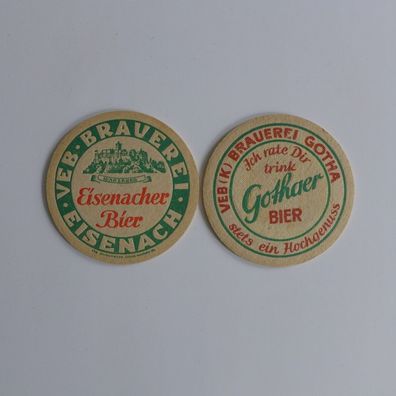 2 Bierdeckel , Gothaer Bier , Eisenacher Wartburg
