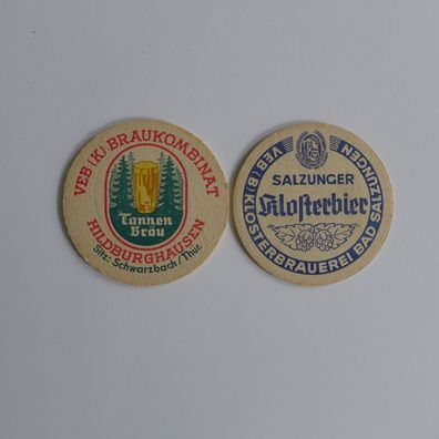 2 Bierdeckel Salzunger Klosterbier Tannen Bräu Hildburghausen