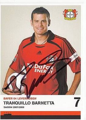 Tranquillo Barnetta Bayer Leverkusen 2007-08 Autogrammkarte + A39915