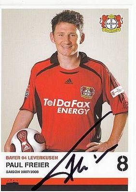 Paul Freier Bayer Leverkusen 2007-08 Autogrammkarte + A39916