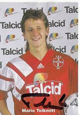 Mario Tolkmitt Bayer Leverkusen 1994-95 Autogrammkarte Original Signiert + A40163
