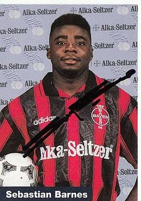 Sebastian Barnes Bayer Leverkusen 1995-96 Autogrammkarte Original Signiert + A40173