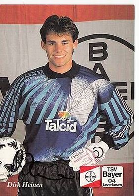 Dirk Heinen Bayer Leverkusen 1991-92 Autogrammkarte + A40198