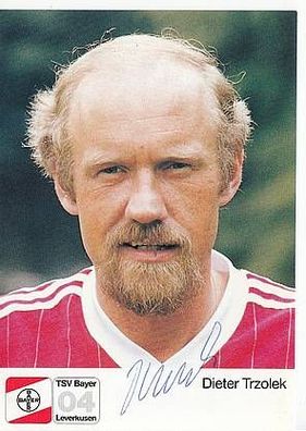 Dieter Trzolek Bayer Leverkusen 1987-88 Autogrammkarte + A40237