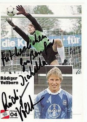 Rüdiger Vollborn Bayer Leverkusen 1986-87 Autogrammkarte + A40232