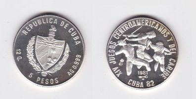 5 Pesos Münze Kuba Cuba 1981 XIV. Zentralamerik. & karibische Spiele 1982 (115828)