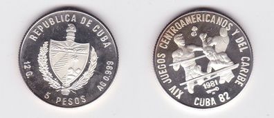 5 Pesos Münze Kuba Cuba 1981 XIV. Zentralamerik. & karibische Spiele 1982 (112518)