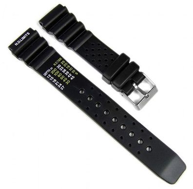 Minott Uhrenarmband Kunststoff schwarz für Taucher Uhren 27142S