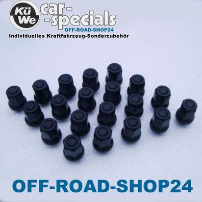 Radmuttern STAHL-FELGEN M12x1,25 SW19 schwarz - alle OFF-ROAD-Fahrzeuge 20 Stk