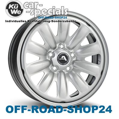 STAHL-FELGEN 6,5x16 ET50 ALCAR "HYBRID" Silber - VW GOLF Typ: 1K, 1KP mit ABE