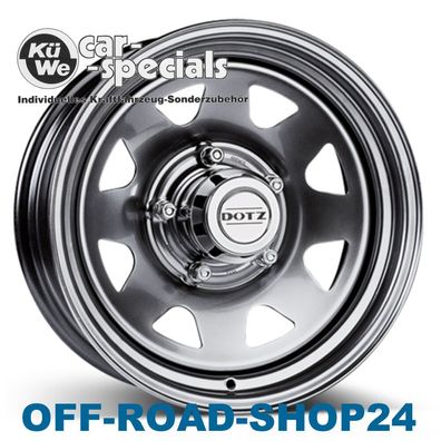 STAHL-Felgen 7x16 ET13 DOTZ DAKAR Silber OPEL CAMPO Typ: OPEL CAMPO-S mit ABE