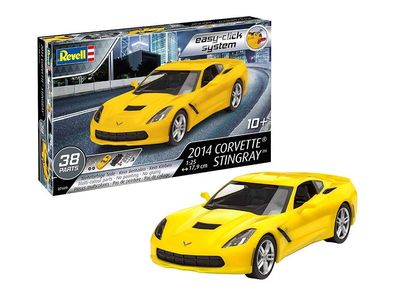 Revell 07449, 2014 Corvette® Stingray , Auto Modellbausatz 1:25 (easy click System)