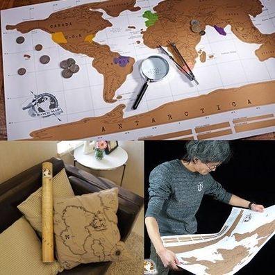 Scratch Off Map persönliche Weltkarte Poster Welt Karte zum Freirubbeln
