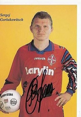 Sergej Gorlukowitsch Bayer Uerdingen 1994-95 Autogrammkarte + A40836