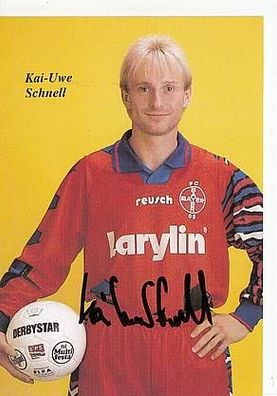 Kai-Uwe Schnell Bayer Uerdingen 1994-95 Autogrammkarte + A40843