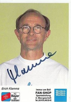 Erich Klamma Bayer Uerdingen 1990-91 Autogrammkarte + A40883