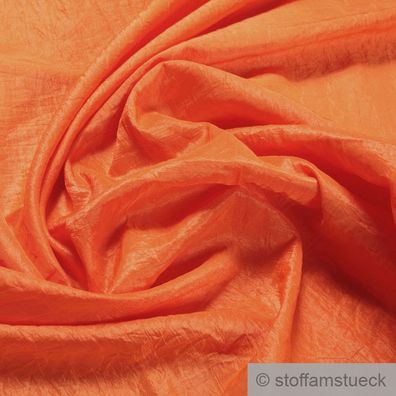 Stoff Polyester Crash Kleidertaft orange gecrasht Edelknitter