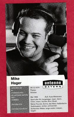 Mike Hager ( Antenne Bayern ) - Autogrammkarte