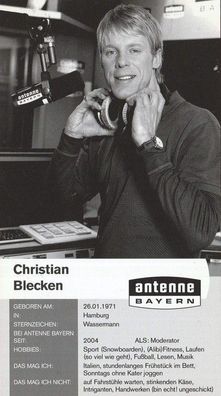 Christian Blecken ( Antenne Bayern ) - Autogrammkarte
