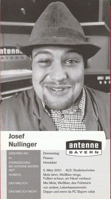 Josef Nullinger( Antenne Bayern ) - Autogrammkarte