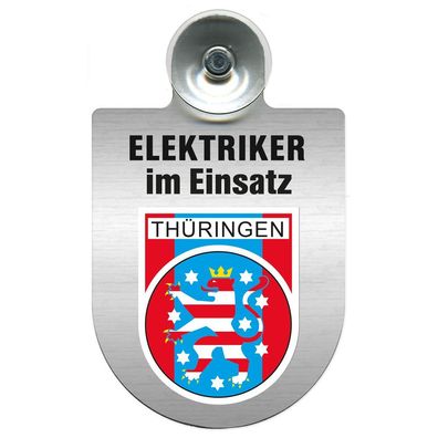 Einsatzschild für Windschutzscheibe incl. Saugnapf - Elektriker im Einsatz - 309489-