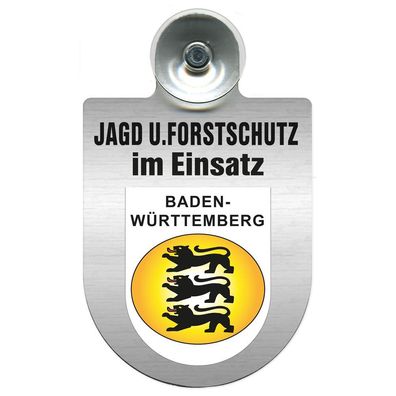 Einsatzschild für Windschutzscheibe incl. Saugnapf - Jagd + Forstschutz im Einsatz -