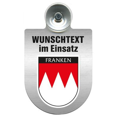 Einsatzschild für Windschutzscheibe incl. Saugnapf - Wunschtext... Eigener Text - Wap
