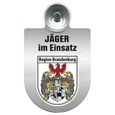 Einsatzschild mit Saugnapf Jäger im Einsatz 393821 Region Brandenburg