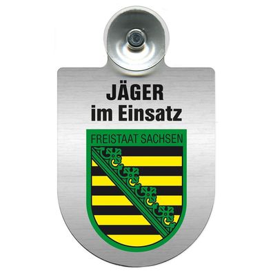 Einsatzschild mit Saugnapf Jäger im Einsatz 393821 Region Freistaat Sachsen