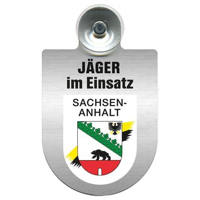Einsatzschild mit Saugnapf Jäger im Einsatz 393821 Region Sachsen-Anhalt