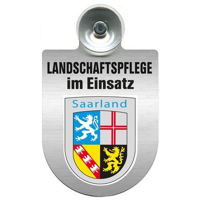 Einsatzschild mit Saugnapf Landschaftspflege im Einsatz 393823 Region Saarland