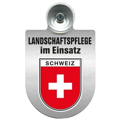 Einsatzschild mit Saugnapf Landschaftspflege im Einsatz 393823 Region Schweiz