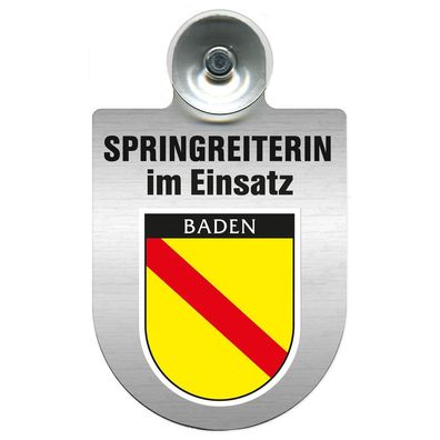 Einsatzschild mit Saugnapf Springreiterin im Einsatz 393836 Region Baden