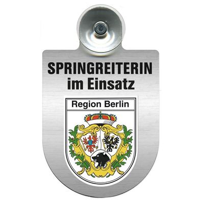 Einsatzschild mit Saugnapf Springreiterin im Einsatz 393836 Region Berlin