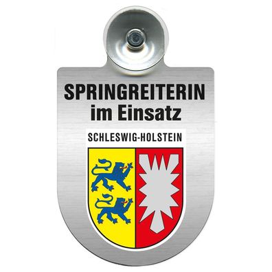Einsatzschild mit Saugnapf Springreiterin im Einsatz 393836 Region Schleswig-Holstein