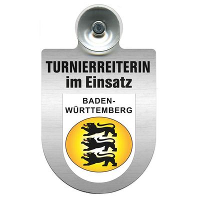 Einsatzschild mit Saugnapf Turnierreiterin im Einsatz 309478 Region Baden-Württember