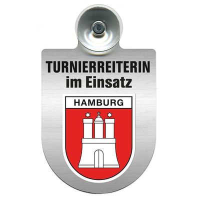 Einsatzschild mit Saugnapf Turnierreiterin im Einsatz 309478 Region Hamburg