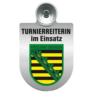 Einsatzschild mit Saugnapf Turnierreiterin im Einsatz 309478 Region Sachsen-Anhalt