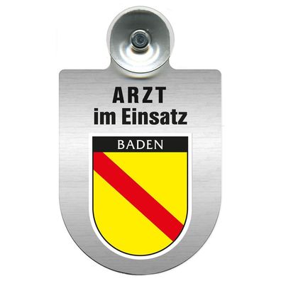 Einsatzschild Windschutzscheibe incl. Saugnapf - Arzt im Einsatz - 309352 Region Bade