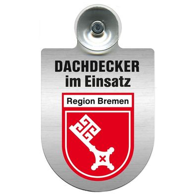 Einsatzschild Windschutzscheibe incl. Saugnapf - Dachdecker im Einsatz - 309463-16 Re
