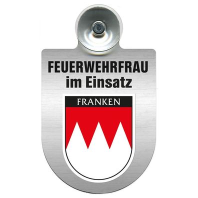 Einsatzschild Windschutzscheibe incl. Saugnapf - Feuerwehrfrau im Einsatz - 309473 Re