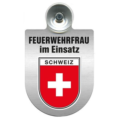 Einsatzschild Windschutzscheibe incl. Saugnapf - Feuerwehrfrau im Einsatz - 309473 Re