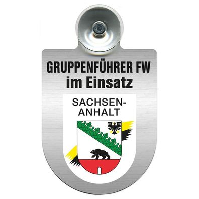 Einsatzschild Windschutzscheibe incl. Saugnapf - Gruppenführer Feuerwehr im Einsatz